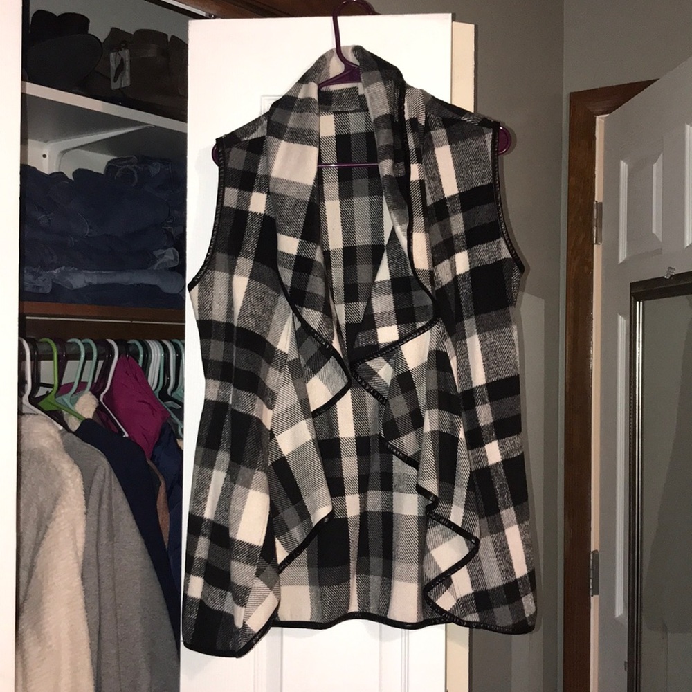 Black and white vest